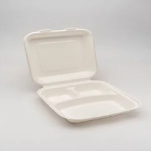 Imagen de una caja compostable, diseñada para ser ecológica y biodegradable. Esta caja está fabricada con materiales sostenibles, como pulpa de bambú y pulpa de bagazo, y está pensada para desecharse en sistemas de compostaje. Con su construcción robusta y su cierre seguro, esta caja compostable es ideal para envasar diversos artículos minimizando los residuos y reduciendo el impacto medioambiental. Adopte la sostenibilidad y contribuya positivamente al planeta con esta caja compostable, perfecta para particulares y empresas con conciencia ecológica que buscan soluciones de envasado respetuosas con el medio ambiente.