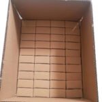 Large master carton packing box securely storing multiple units of drinking straws, ready for bulk shipment or distribution