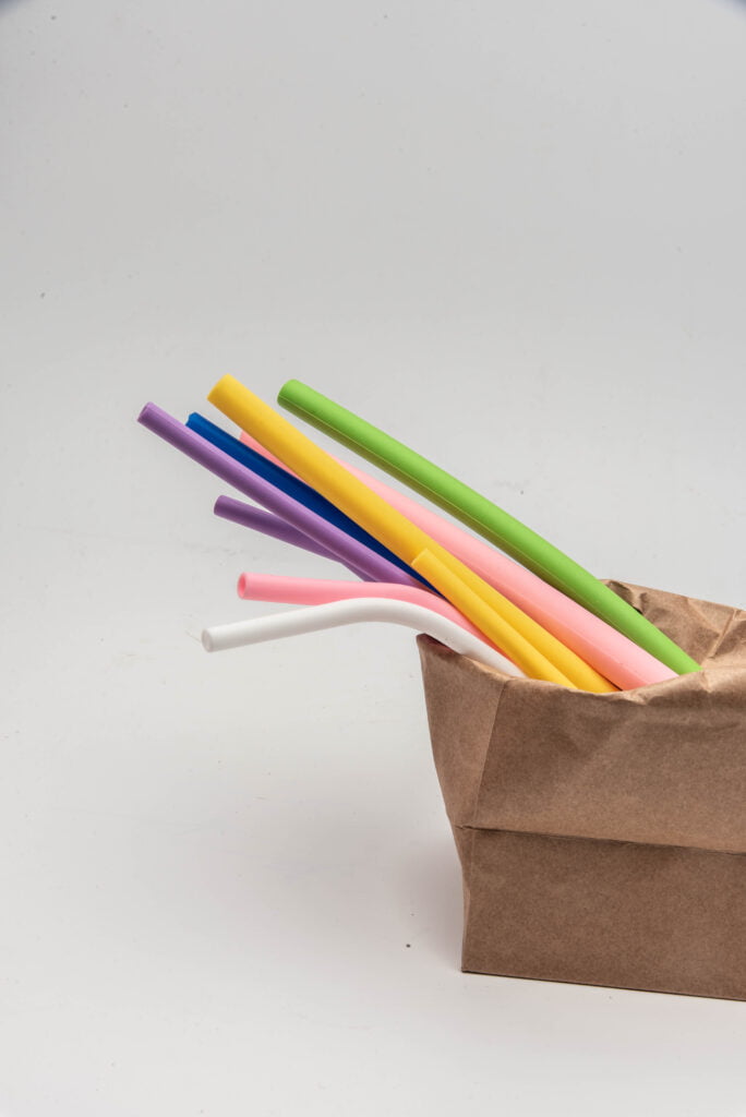 different colors silicone straws with different sizes