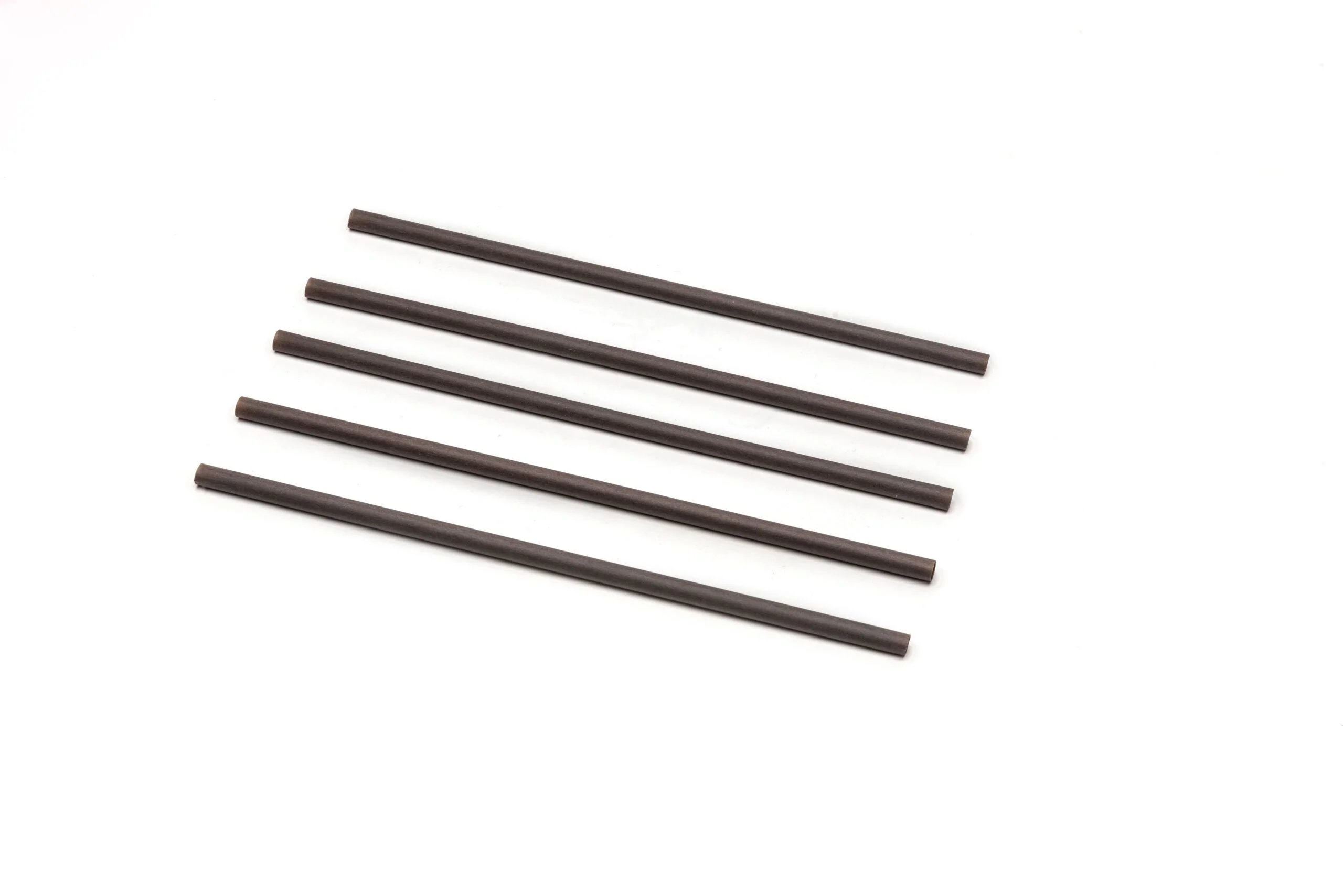 Innovative coffee bean straws made from PLA, PBAT, Talc Powder, and repurposed coffee grounds, demonstrating sustainability and utility in the food and beverage industry.
