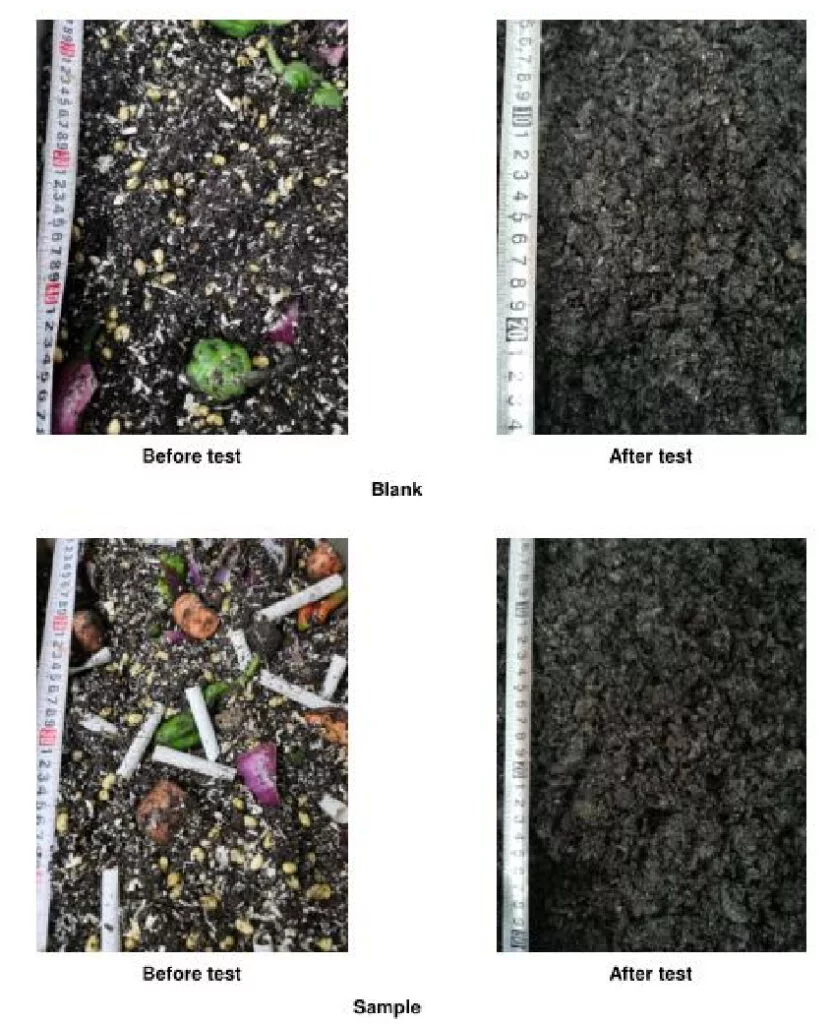 An image showcasing the biodegradation process of eco-friendly disposable straws as they naturally decompose into soil, demonstrating their environmentally-friendly characteristic.