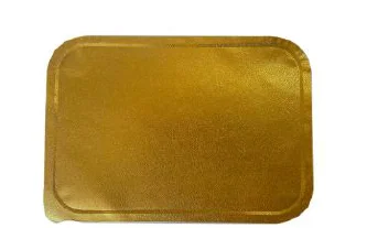 Imagen: Una tapa de papel de aluminio dorado apta para uso alimentario y resistente al calor. Esta tapa personalizable es adecuada para diversas aplicaciones y ofrece una solución práctica y atractiva.