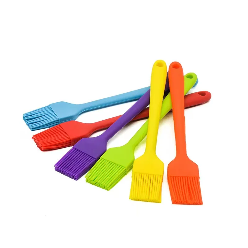 Escovas de silicone para churrasco de grau alimentício - molde de cor única, cerdas e cabo combinando para uma escolha ecológica e saudável.