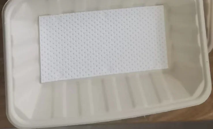 Bandejas para carne con almohadillas absorbentes. Las bandejas están fabricadas con pulpa de caña de azúcar y bambú. Son adecuadas para supermercados y hogares para envasar carne fresca, y podemos proporcionar almohadillas absorbentes para sus pedidos, por lo que es conveniente para almacenar carne fresca refrigerada. Ecológico y saludable.