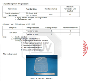Os sacos de leite de nozes do nosso produto foram aprovados no relatório de teste da TUV.