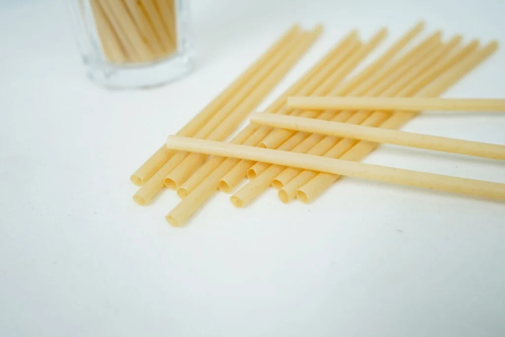 A bundle of agave straws with natural textures, offering an eco-friendly alternative to plastic straws.