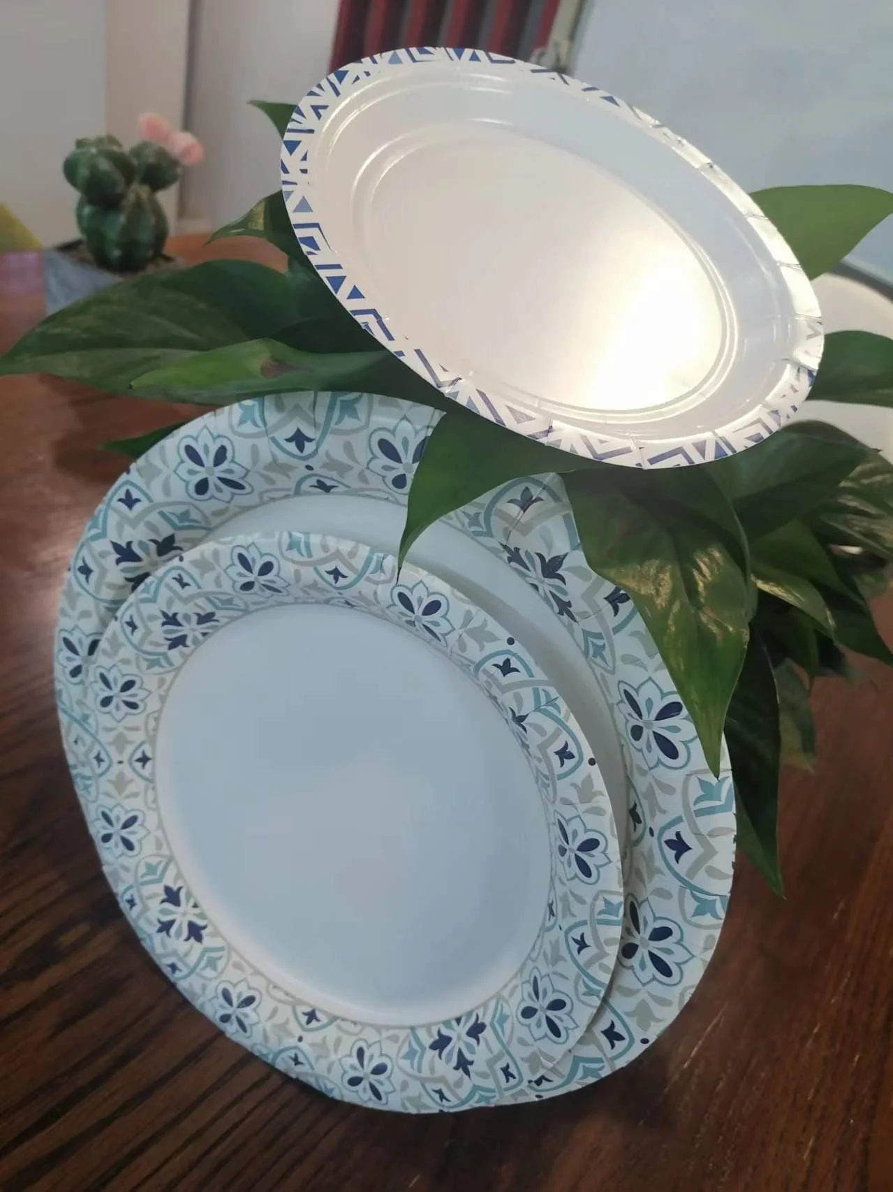 Platos de papel personalizados con colores vivos y diseños personalizados. Ideales para fiestas, eventos y celebraciones. Platos desechables duraderos y ecológicos disponibles en varios tamaños y cantidades.
